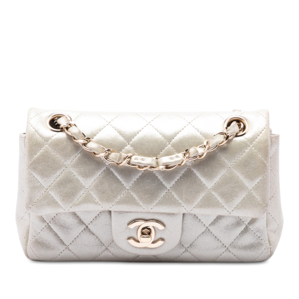 Pre-Loved Chanel Mini Rectangular Classic Iridescent Lambskin Single Flap